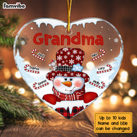 Personalized Grandma Snowman Heart Ornament NB93 36O28 thumb 1