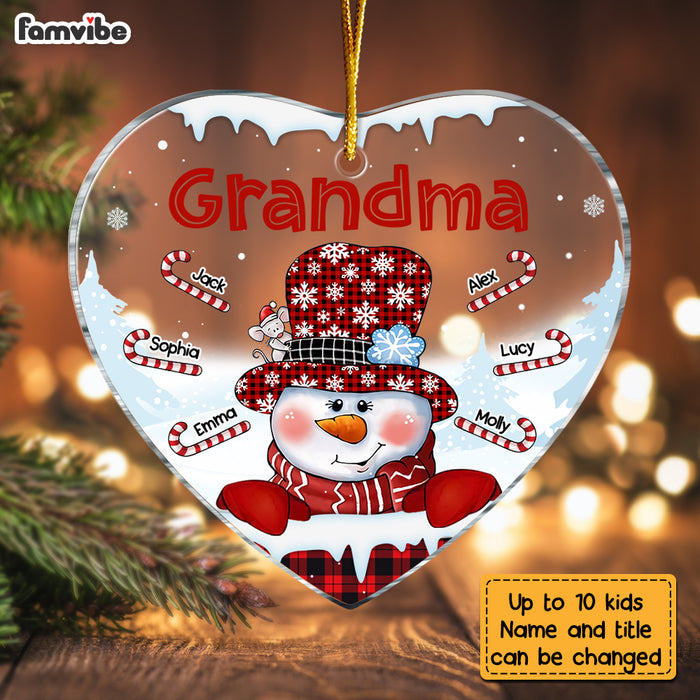 Personalized Grandma Snowman Heart Ornament NB93 36O28 1
