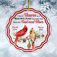 Personalized Heaven Is A Beautiful Place Cardinal Circle Ornament NB162 23O47 thumb 1