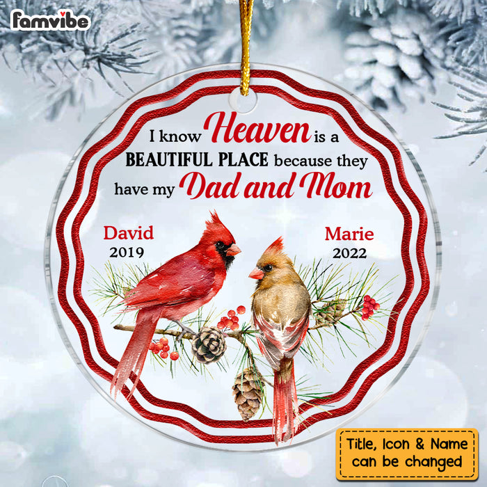 Personalized Heaven Is A Beautiful Place Cardinal Circle Ornament NB162 23O47 1