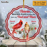 Personalized Heaven Is A Beautiful Place Cardinal Circle Ornament NB162 23O47 thumb 1