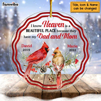 Personalized Heaven Is A Beautiful Place Cardinal Circle Ornament NB162 23O47 thumb 1