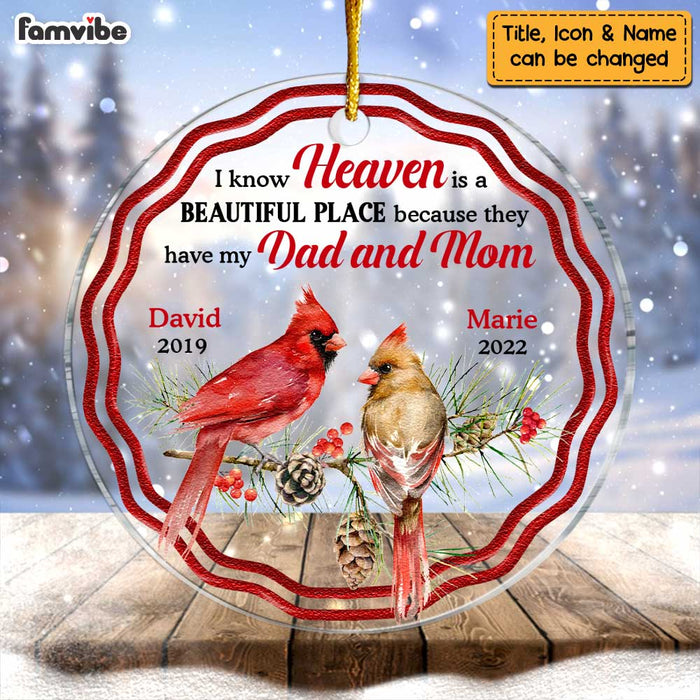 Personalized Heaven Is A Beautiful Place Cardinal Circle Ornament NB162 23O47 1