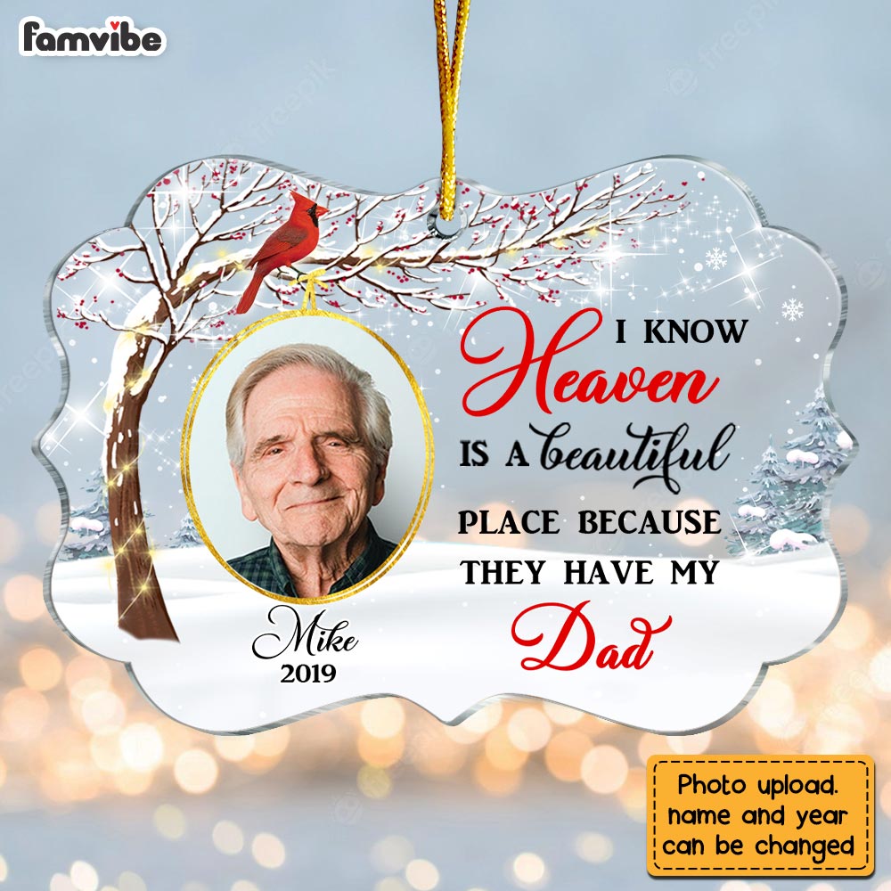 Personalized Cardinal Memo I Know Heaven Is Beautiful Benelux Ornament NB173 30O28 Primary Mockup