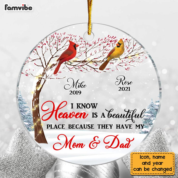 Personalized Memo Cardinal I Know Heaven Is Beautiful Circle Ornament NB121 30O28 1