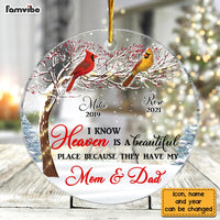 Personalized Memo Cardinal I Know Heaven Is Beautiful Circle Ornament NB121 30O28 thumb 1