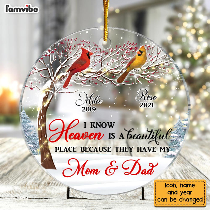 Personalized Memo Cardinal I Know Heaven Is Beautiful Circle Ornament NB121 30O28 1