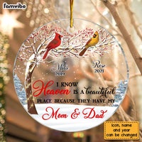 Personalized Memo Cardinal I Know Heaven Is Beautiful Circle Ornament NB121 30O28 thumb 1