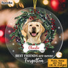 Personalized Memo Friends Are Never Forgotten Dog Photo Circle Ornament NB183 32O53 1