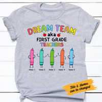 Personalized Teacher Crayon Dream Team T Shirt JN284 30O58 thumb 1