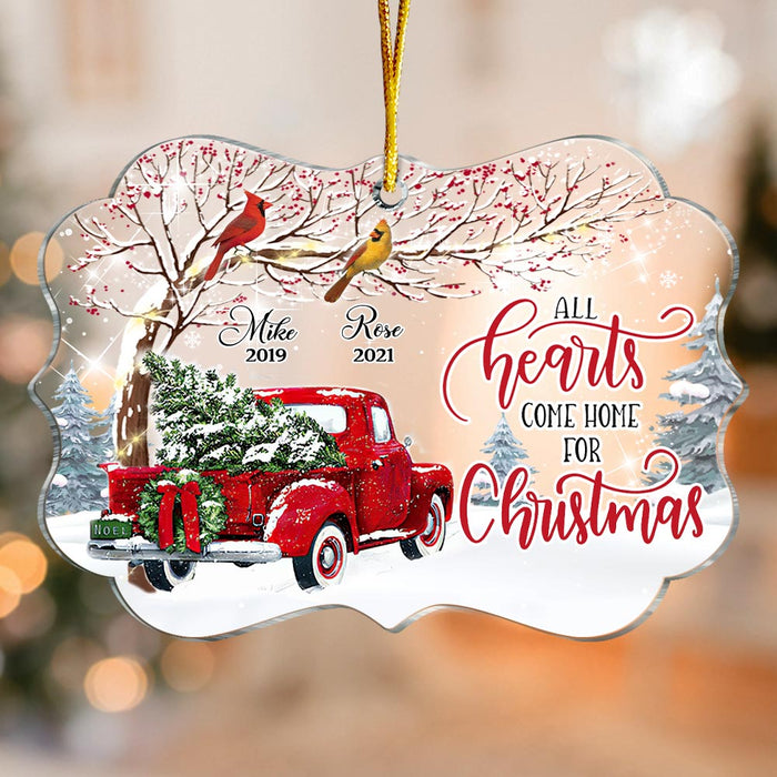 Personalized Memorial Cardinals All All Hearts Come Home For Christmas Truck Benelux Ornament NB181 58O28 1