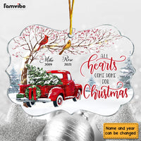 Personalized Memorial Cardinals All All Hearts Come Home For Christmas Truck Benelux Ornament NB181 58O28 thumb 1