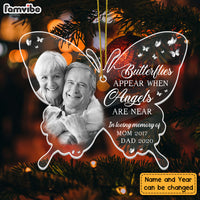 Personalized Butterfly Appear When Angles Are Near Memorial Mom Dad Ornament NB171 58O53 thumb 1