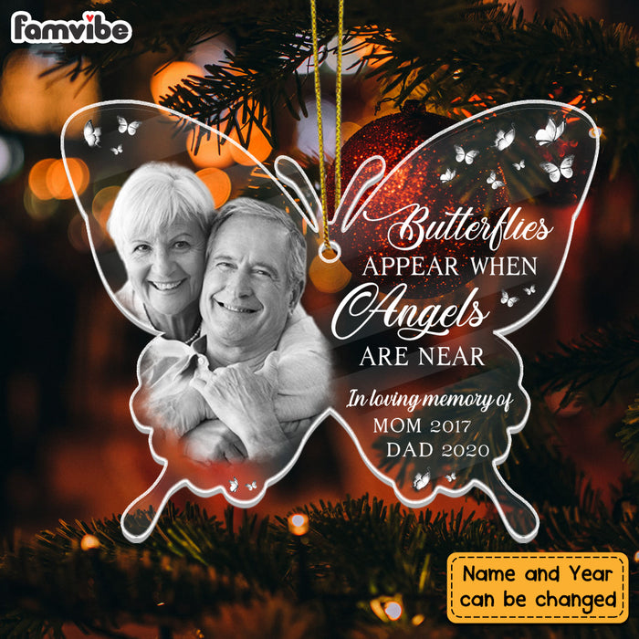 Personalized Butterfly Appear When Angles Are Near Memorial Mom Dad Ornament NB171 58O53 1