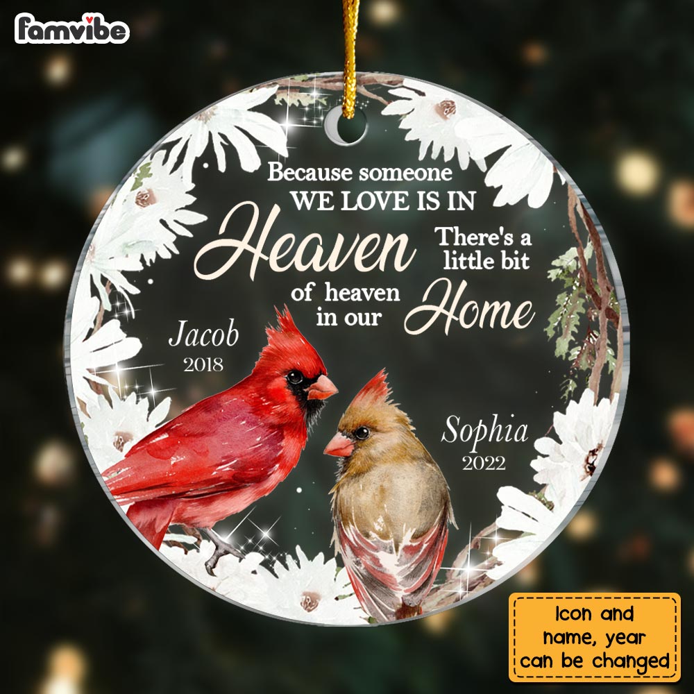 Personalized Memo Cardinal Someone We Love Is In Heaven Circle Ornament NB172 23O28 Primary Mockup