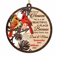 Personalized Memo Cardinal Heaven Is A Beautiful Place Ornament NB193 32O47 thumb 1