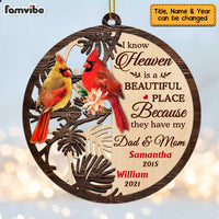 Personalized Memo Cardinal Heaven Is A Beautiful Place Ornament NB193 32O47 thumb 1