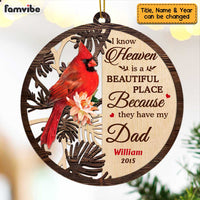 Personalized Memo Cardinal Heaven Is A Beautiful Place Ornament NB193 32O47 thumb 1