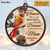Personalized Memo Cardinal Heaven Is A Beautiful Place Ornament NB193 32O47 thumb 1