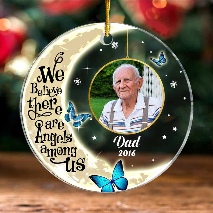 Personalized Photo Memo Moon And Butterflies Circle Ornament NB175 30O47 1