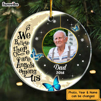 Personalized Photo Memo Moon And Butterflies Circle Ornament NB175 30O47 thumb 1