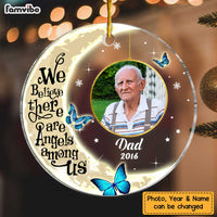 Personalized Photo Memo Moon And Butterflies Circle Ornament NB175 30O47 thumb 1