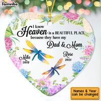 Personalized Memo Dragonfly Heaven Is A Beautiful Place Ornament Heart Ornament NB213 32O58 thumb 1