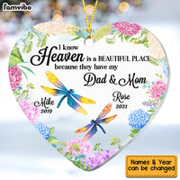 Personalized Memo Dragonfly Heaven Is A Beautiful Place Ornament Heart Ornament NB213 32O58 thumb 1