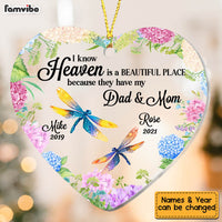 Personalized Memo Dragonfly Heaven Is A Beautiful Place Ornament Heart Ornament NB213 32O58 thumb 1