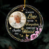 Personalized Memo Photo Always Loved Never Forgotten Forever Missed Circle Ornament NB233 23O28 1