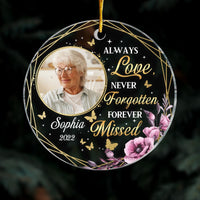 Personalized Memo Photo Always Loved Never Forgotten Forever Missed Circle Ornament NB233 23O28 thumb 1