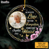 Personalized Memo Photo Always Loved Never Forgotten Forever Missed Circle Ornament NB233 23O28 thumb 1