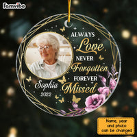 Personalized Memo Photo Always Loved Never Forgotten Forever Missed Circle Ornament NB233 23O28 thumb 1