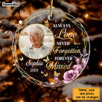 Personalized Memo Photo Always Loved Never Forgotten Forever Missed Circle Ornament NB233 23O28 thumb 1