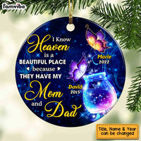 Personalized Memo Heaven Is A Beautiful Place Butterfly Circle Ornament NB186 30O47 thumb 1
