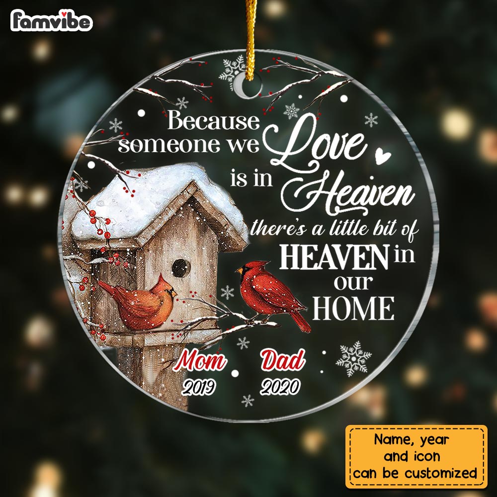 Personalized Memo Cardinal Someone We Love Is In Heaven Circle Ornament NB221 23O28 Primary Mockup