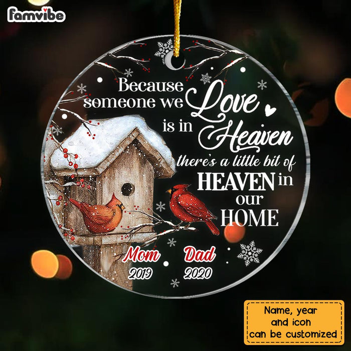 Personalized Memo Cardinal Someone We Love Is In Heaven Circle Ornament NB221 23O28 1
