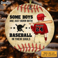 Personalized Love Baseball Circle Ornament NB183 30O28 thumb 1