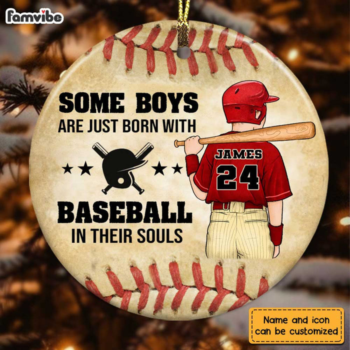 Personalized Love Baseball Circle Ornament NB183 30O28 1