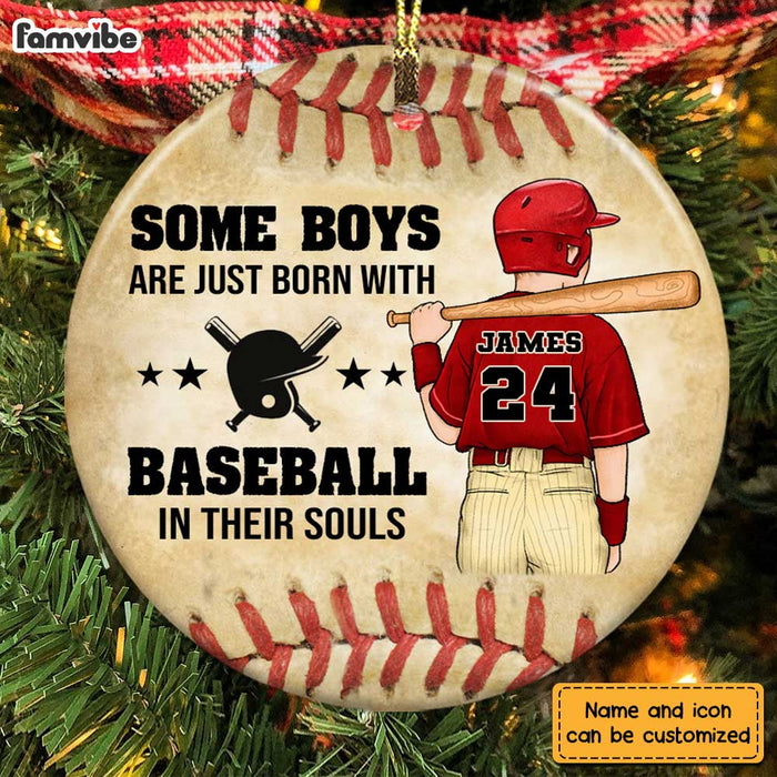 Personalized Love Baseball Circle Ornament NB183 30O28 1