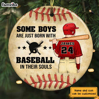 Personalized Love Baseball Circle Ornament NB183 30O28 thumb 1