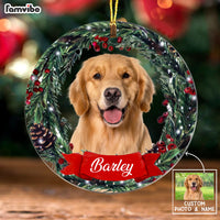 Personalized Dog Photo Christmas Circle Ornament NB191 85O58 thumb 1