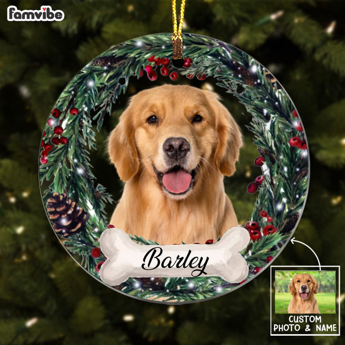 Personalized Dog Photo Christmas Circle Ornament NB191 85O58 1