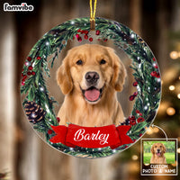 Personalized Dog Photo Christmas Circle Ornament NB191 85O58 thumb 1