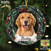 Personalized Dog Photo Christmas Circle Ornament NB191 85O58 1