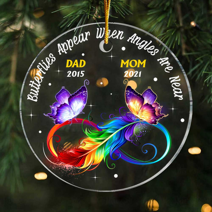 Personalized Butterfly Appear When Angles Are Near Memorial Mom Dad Circle Ornament NB182 58O47 1