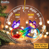 Personalized Butterfly Appear When Angles Are Near Memorial Mom Dad Circle Ornament NB182 58O47 thumb 1