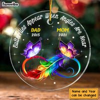 Personalized Butterfly Appear When Angles Are Near Memorial Mom Dad Circle Ornament NB182 58O47 thumb 1