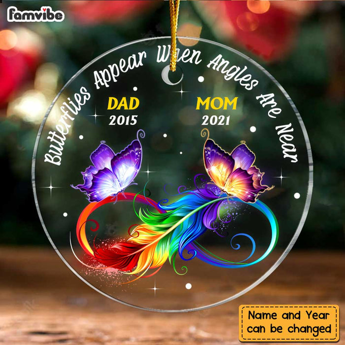 Personalized Butterfly Appear When Angles Are Near Memorial Mom Dad Circle Ornament NB182 58O47 1