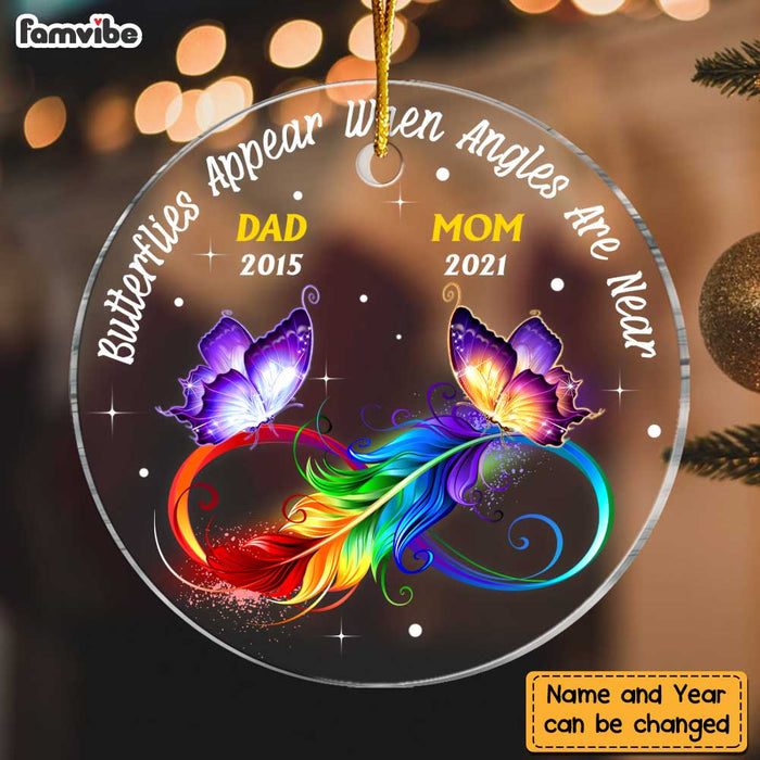 Personalized Butterfly Appear When Angles Are Near Memorial Mom Dad Circle Ornament NB182 58O47 1